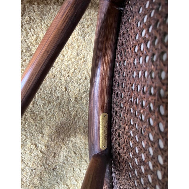 1970's McGuire Leather Wrapped Bamboo, Cane & Dining - Set of 5 For Sale - Image 11 of 18