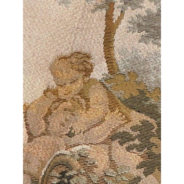Vintage French Jacquard Tapestry with Gallant Meeting by Jules Pansu, 1970s For Sale - Image 13 of 18
