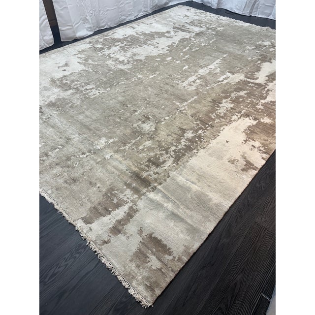 2020s Restoration Hardware Azore Silk Rug — 9’ X 12’ Hand-Knotted Silk, Linen & Wool | Luxe Density For Sale - Image 5 of 17