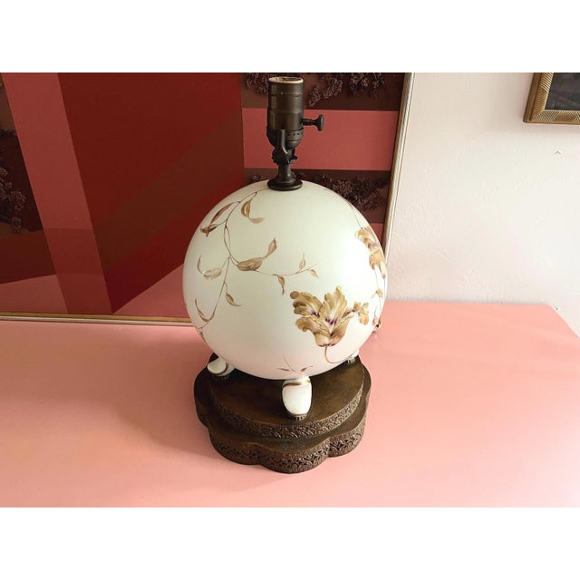 1940s Porcelain Floral Pearl Lamp & Shade by Rosenthal For Sale - Image 16 of 18