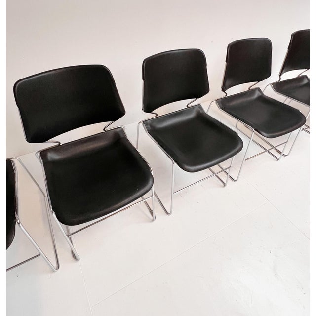 Vintage Black Matrix Chairs by Thomas Tolleson for Krueger, 1970s, Set of 6 For Sale - Image 4 of 17