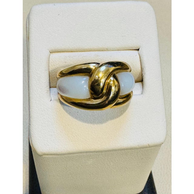 Van Cleef & Arpels Contemporary Mother of pearl “Twisted” Ring 18KY Gold Size5.5 For Sale - Image 14 of 18