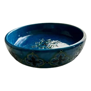 Blue Italian Ceramic Dish in the Style of Bitossi Raymor