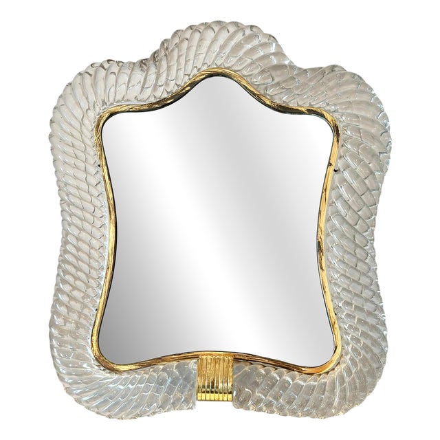 Murano Glass Vanity Mirror by Barovier and Toso, Italy, 1940s For Sale
