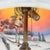 Glass Arts & Crafts Reverse Painted Winter Landscape Lamp, Manner of Jefferson, C1920 For Sale - Image 7 of 11