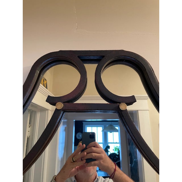 Hart Associates Post Modern Hart Associates Iron & Brass Wall Mirror For Sale - Image 4 of 8