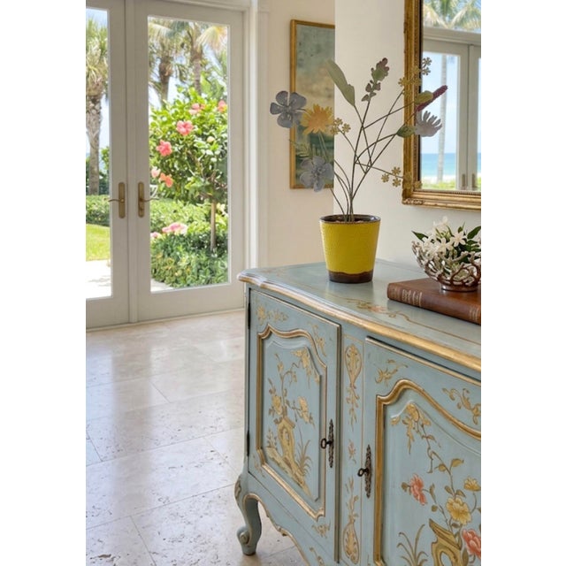 Vintage Italian Hand-Painted Toleware Wildflower Arrangement in Yellow Ceramic Pot For Sale - Image 9 of 11