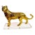 Brass Cheetah Statue on Lucite Stand For Sale