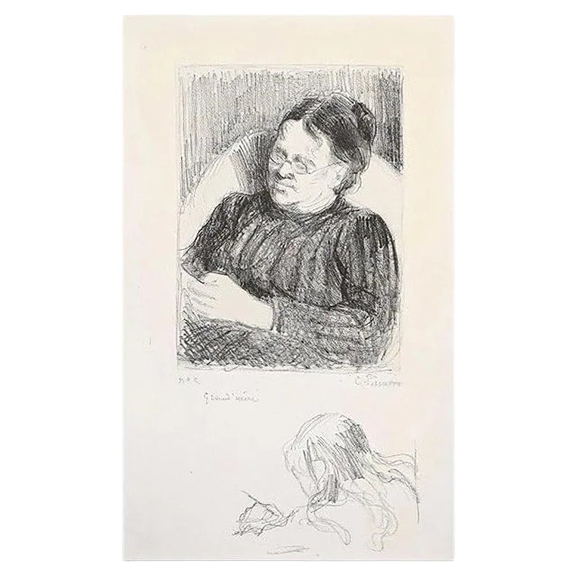 Grand'mère - Portrait de la femme de l'artiste - Original Lithograph 1895 1895 For Sale