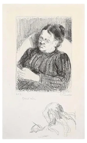 Grand'mère - Portrait de la femme de l'artiste - Original Lithograph 1895 1895