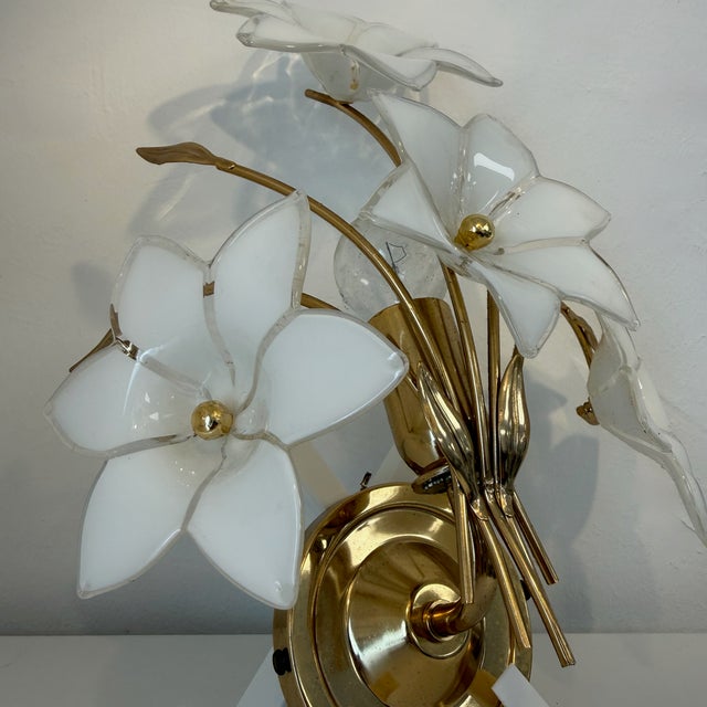 Florentine Chandelier and Wall Lamps in Murano Glass and Chrome by Paolo Venini, Italy, 1970s, Set of 3 For Sale - Image 12 of 18