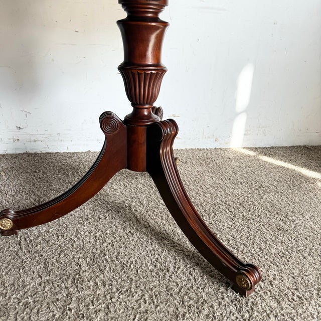 Wood 1940s Federal Flamed Mahogany Dining Table With Glass Top by Rway For Sale - Image 7 of 12