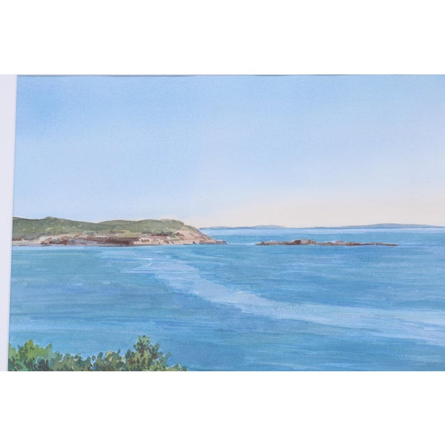 1986 Hannah Ferenbach Rocky Coastal Seascape Watercolor Painting One-of-a-Kind For Sale - Image 12 of 18