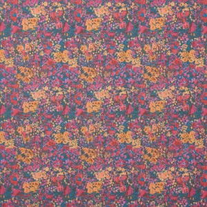 Tea Time Rosso Corsa Print on Cotton/Linen Blend Fabric