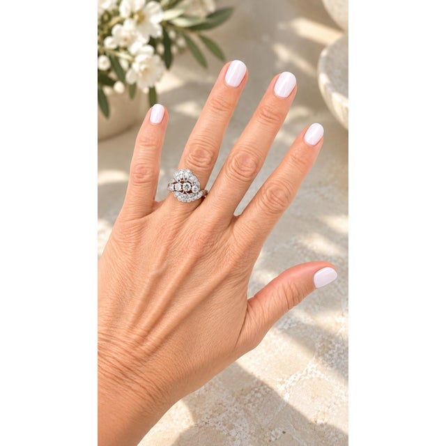1940s Mid-Century Platinum 1.75ct Diamond Spray Ring, Attributed to Frederick Fink For Sale - Image 14 of 14