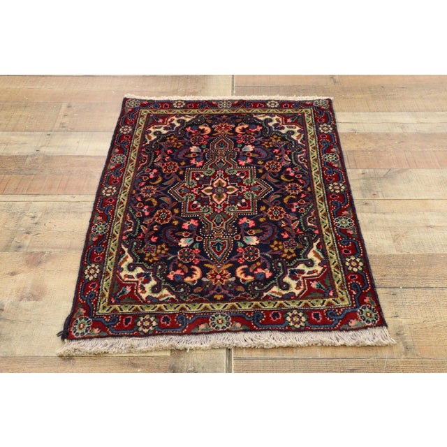 Textile Vintage Persian Hamadan Rug - 01'10 X02'10 For Sale - Image 7 of 9