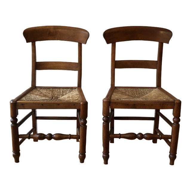 Antique English-Style Bar Back Chairs — a Pair For Sale