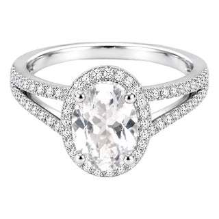 Mid 20th Century 14k White Gold Aquamarine Diamond Engagement Ring Estate, Size 7.5 For Sale