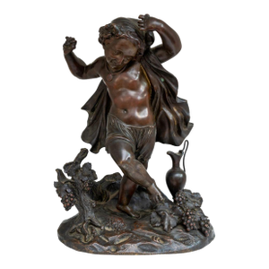 Clodion "Dancing Cherub" Patinated Bronze