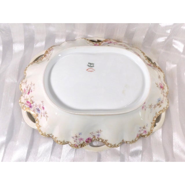 Late 18th Century Late 18th Century Haviland and Company Pink Floral Serving Bowl For Sale - Image 5 of 5