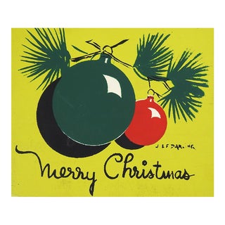 Mid 20th Century Artist Serigraph Christmas Cards - Set of 4 For Sale