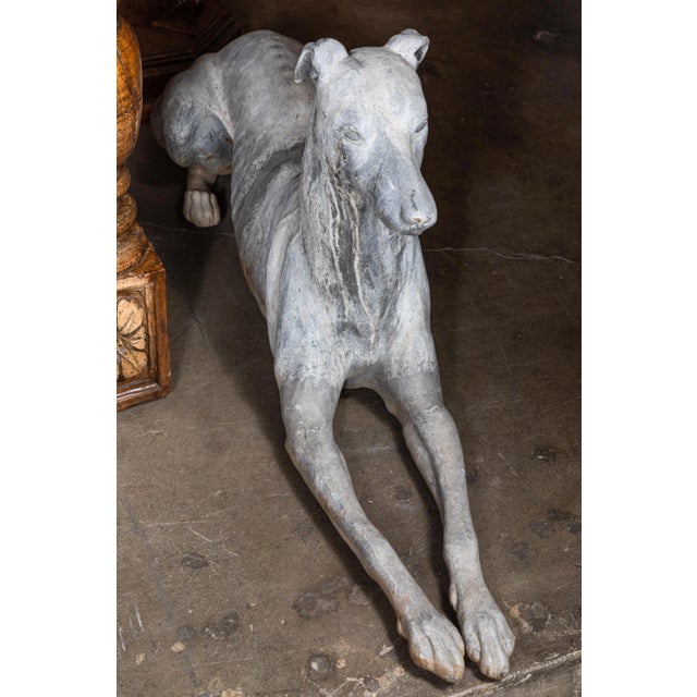 Life-Sized, Early 1900s, Recumbent Hounds - A Pair For Sale - Image 10 of 10