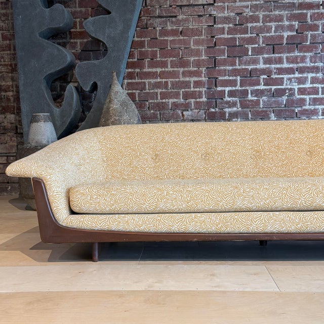 Adrian Pearsall Reupholstered Yellow Gondola Sofa For Sale - Image 4 of 12