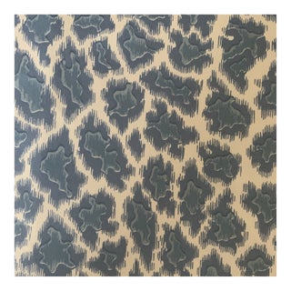 Brunschwig & Fils Blue English Leopard Cotton Fabric- 2 Yards For Sale