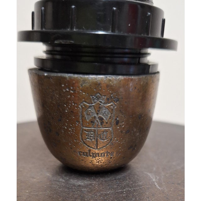Vintage Table Lamp by Diga Colmore with Metal Base and Fabric Shade, 1990s For Sale - Image 9 of 11