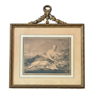 Antique Madame Henriette as Flora Print-Nattier-French-Rococo-Gilt Frame-Art For Sale