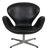 Low Swan Chair in Black Leather by Arne Jacobsen, 1970s For Sale
