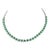 Contemporary 7.73ct Genuine Emerald & Diamond Tennis Necklace in 18k Gold For Sale