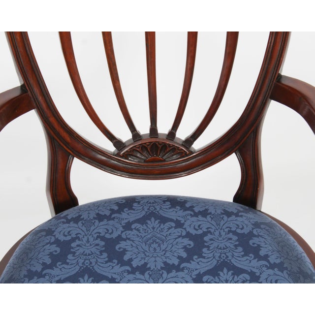 Vintage English Hepplewhite Revival Dining Chairs, Set of 10 For Sale - Image 6 of 18