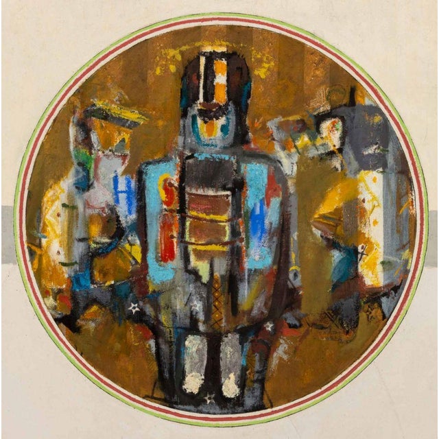 Contemporary Agudelo Abstract Figural Composition Oil on Canvas For Sale - Image 3 of 10