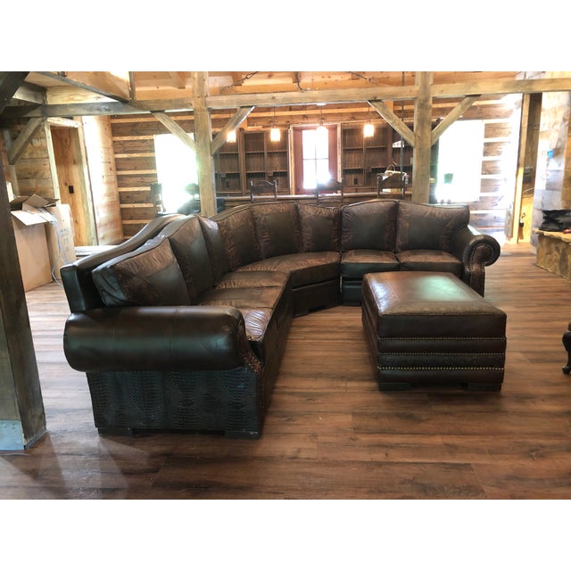 Western Leather Ranch L Shaped Sectional Chairish