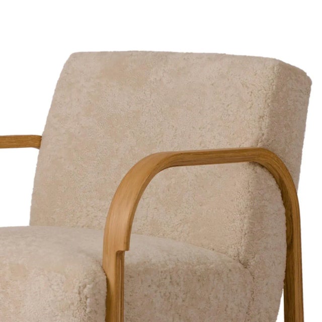 Sheepskin Arch Lounge Chairs by Mazo Design, Set of 4 For Sale - Image 4 of 6