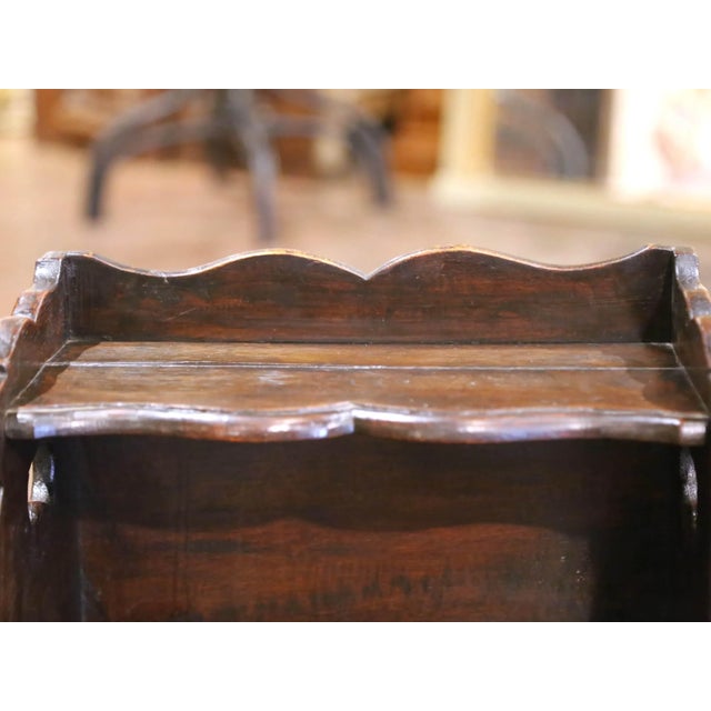 18th Century French Louis XV Carved Oak Nightstand With Drawer For Sale - Image 4 of 13