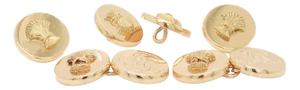 Mid-Century Schlumberger/Tiffany & Co 14k Gold Wheatsheaf Cufflinks & Button Set