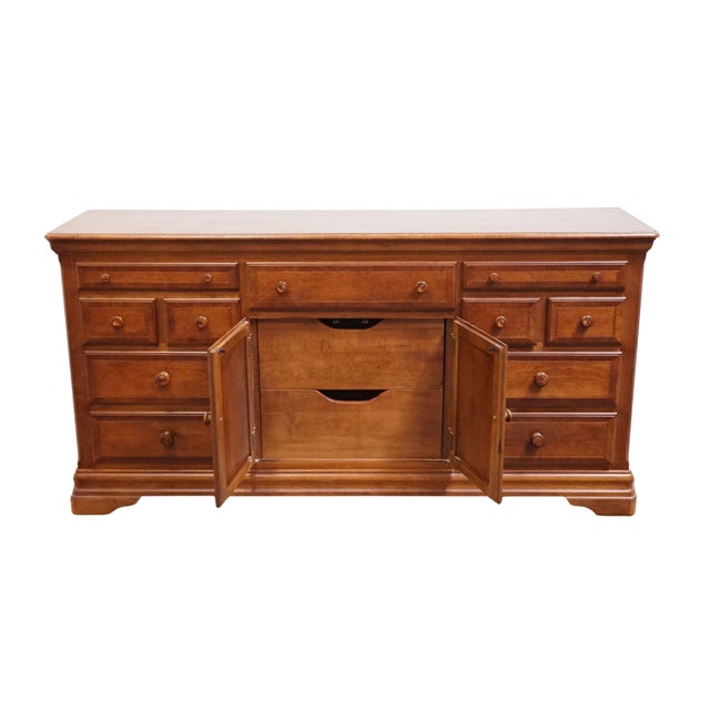 Late 20th Century Alexander Julian Home Colours Collection Cherry Early American Traditional 73" Triple Dresser 710-060 For Sale - Image 5 of 17