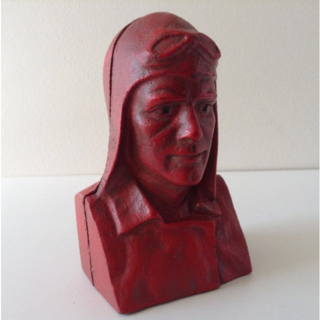 American C.1928 Charles Lindbergh Cast Iron Bank For Sale - Image 3 of 11