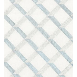 The House of Scalamandré Lattice Embroidery Fabric, Water For Sale