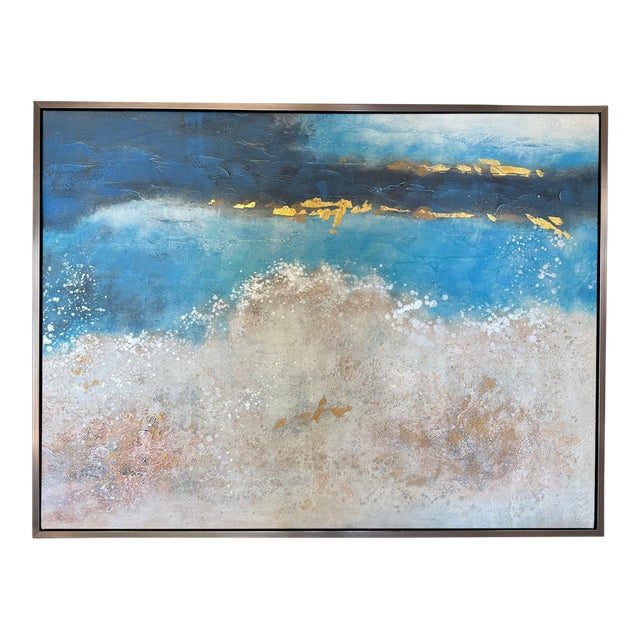 "Sky, Sand, Water" Abstract Painting on Canvas For Sale
