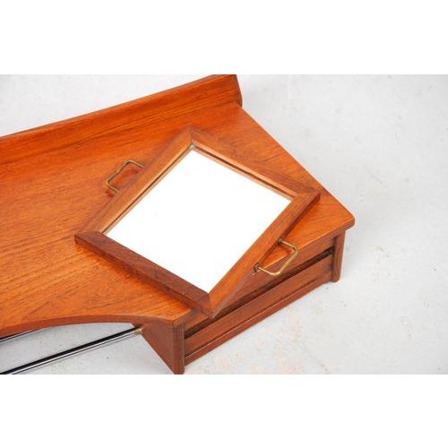 Restored Danish Mid-Century Teak Dressing Set with Floating Table Top, 1950s For Sale - Image 10 of 11
