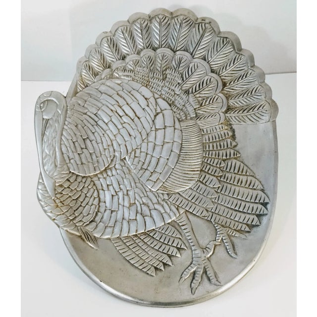 Metal Vintage Cast Aluminum Turkey Platter Thanksgiving Fall Tray For Sale - Image 7 of 7
