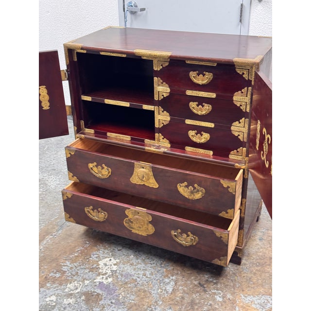 Lord Co. Japanese Gilt-Mounted Tansu Chest, Vintage For Sale - Image 10 of 12