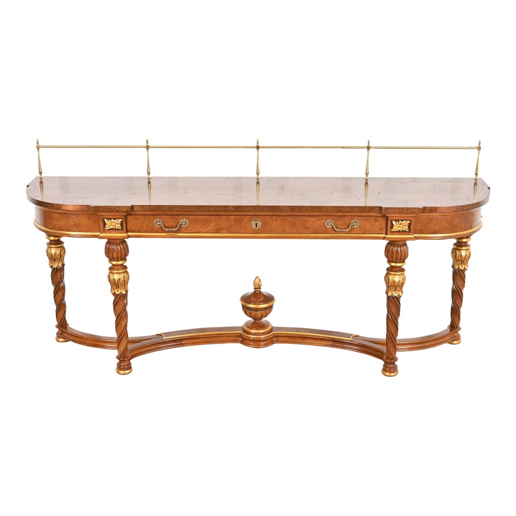 Karges French Regency Louis XVI Burled Walnut and Gold Gilt