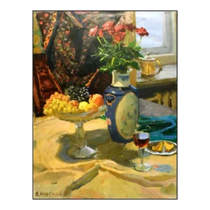 "Evening Roses" Igor Nevsky Original Expressionist Oil Painting on Canvas