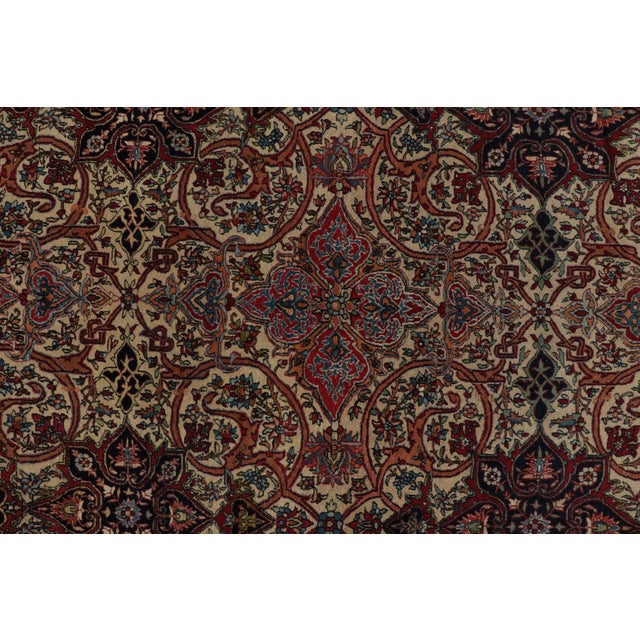 Antique Persian Isfahan Rug in Red, Beige, and Blue With Floral Patterns | Rug & Kilim For Sale - Image 10 of 11