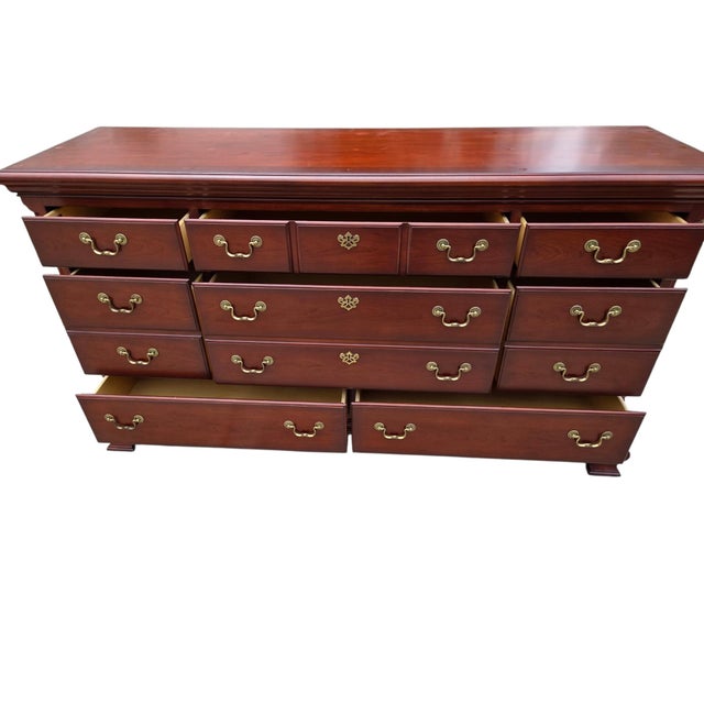 1990s Thomasville Collectors Cherry Dresser Chest of Drawers Chippendale For Sale - Image 18 of 18