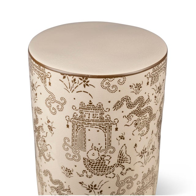 Port 68 Winterthur for Port 68 Dragon Pagoda Mocha Stool For Sale - Image 4 of 5